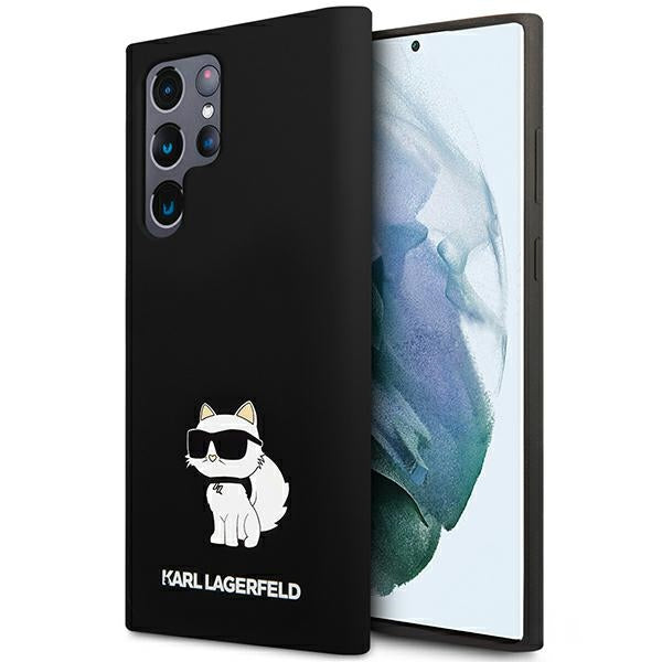 Case for Samsung Galaxy S24 Ultra S928, Karl Lagerfeld, Silicone Choupette NFT, Black