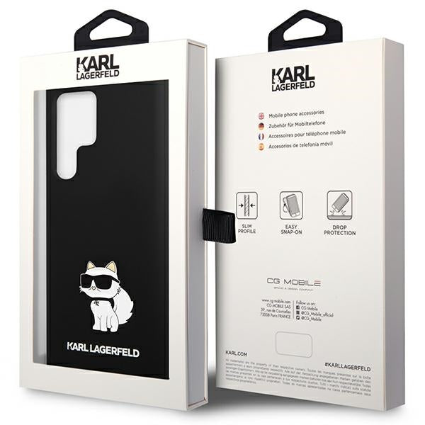 Case for Samsung Galaxy S24 Ultra S928, Karl Lagerfeld, Silicone Choupette NFT, Black