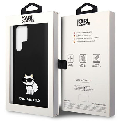 Case for Samsung Galaxy S24 Ultra S928, Karl Lagerfeld, Silicone Choupette NFT, Black