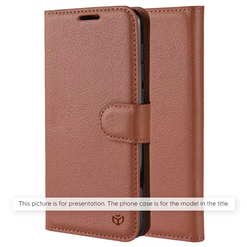 Case for Samsung Galaxy S25 FE, Techsuit, Leather Folio, Brown