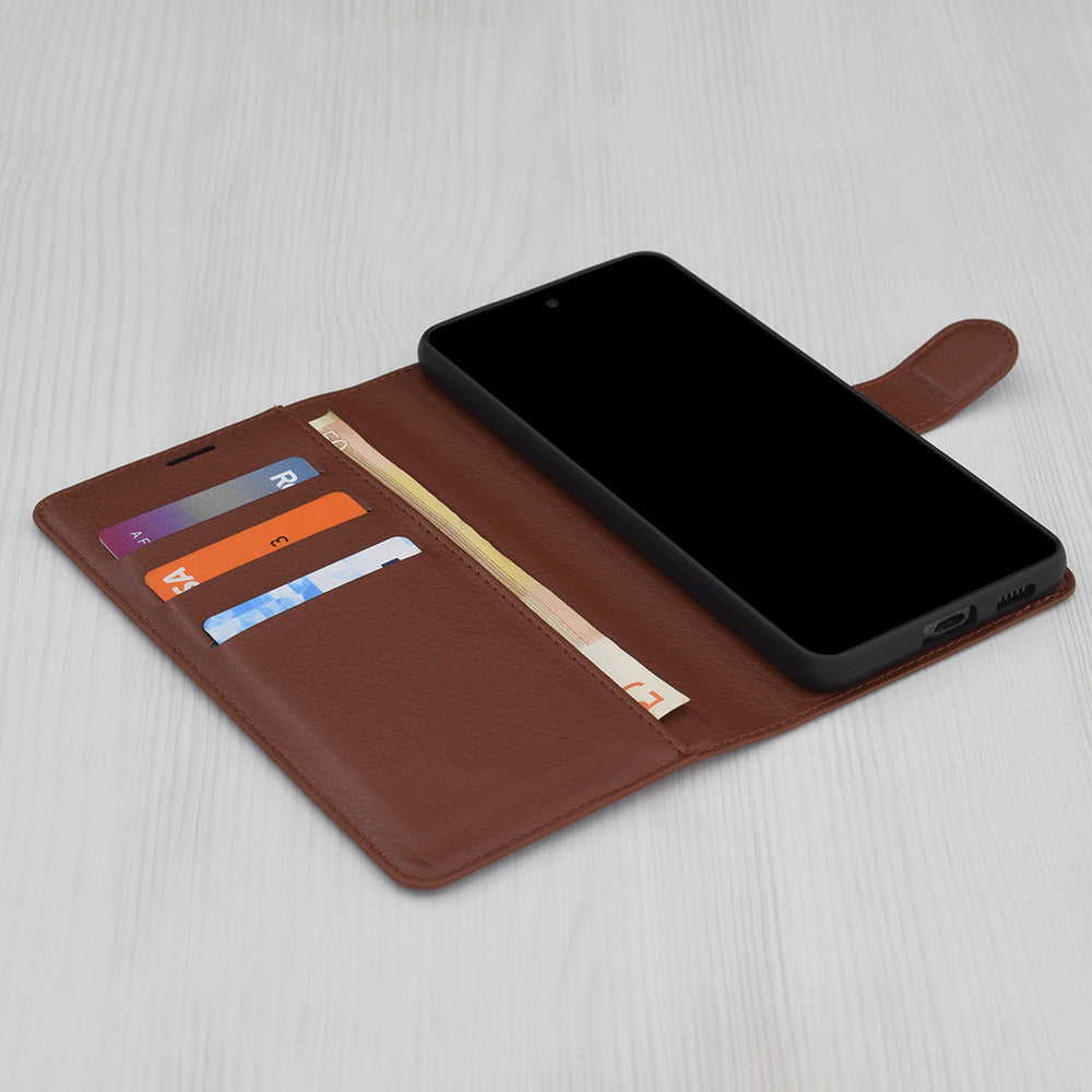 Case for Samsung Galaxy S25 FE, Techsuit, Leather Folio, Brown