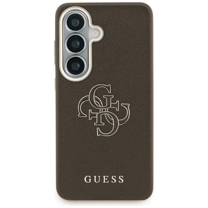 Case for Samsung Galaxy S26 S942, Guess, 4G Grained Big and Classic Logo, Brown