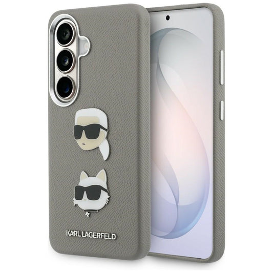 Θήκη για Samsung Galaxy S26 S942, Karl Lagerfeld, Saffiano Karl & Choupette's Head Pin, Γκρι