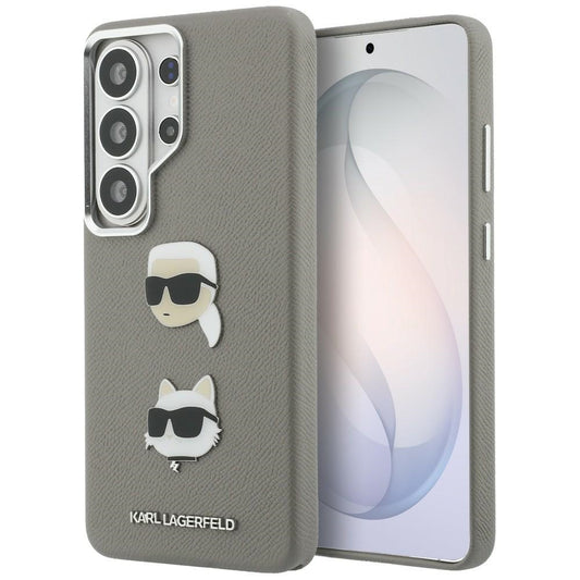 Θήκη για Samsung Galaxy S26 Ultra S948, Karl Lagerfeld, Saffiano Karl & Choupette's Head Pin, Γκρι