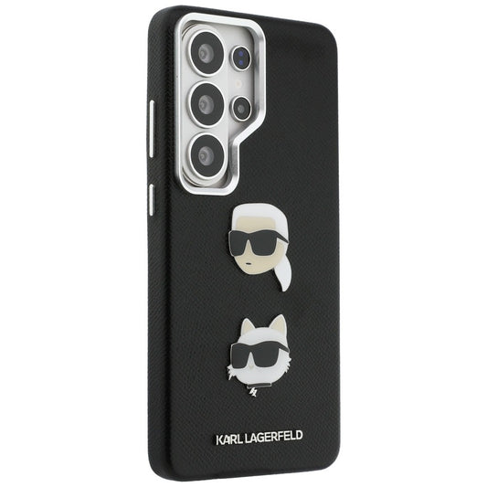Case for Samsung Galaxy S26 Ultra S948, Karl Lagerfeld, Saffiano Karl & Choupette's Head Pin, Black
