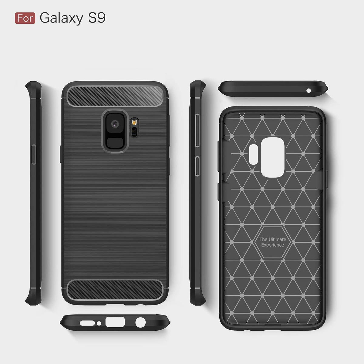 Case for Samsung Galaxy S9 G960, Techsuit, Carbon, Black