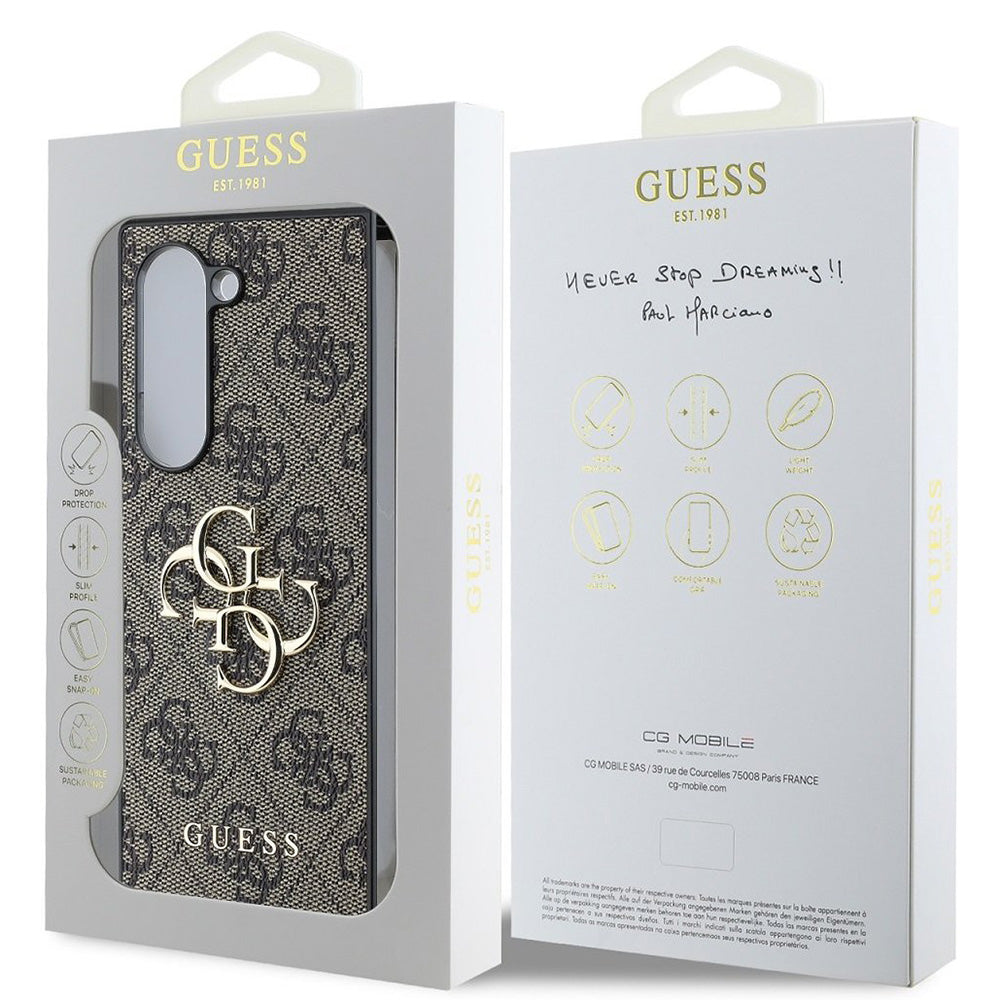 Θήκη για Samsung Galaxy Z Fold6 F956, Guess, 4G Metal Logo, Καφέ