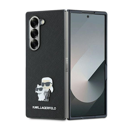 Θήκη για Samsung Galaxy Z Fold6 F956, Karl Lagerfeld, Saffiano Karl & Choupette Metal, Μαύρη