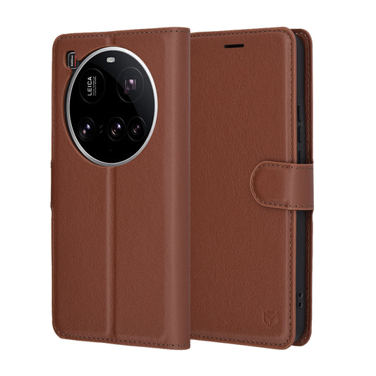 Θήκη για Xiaomi 15 Ultra, Techsuit, Leather Folio, Καφέ