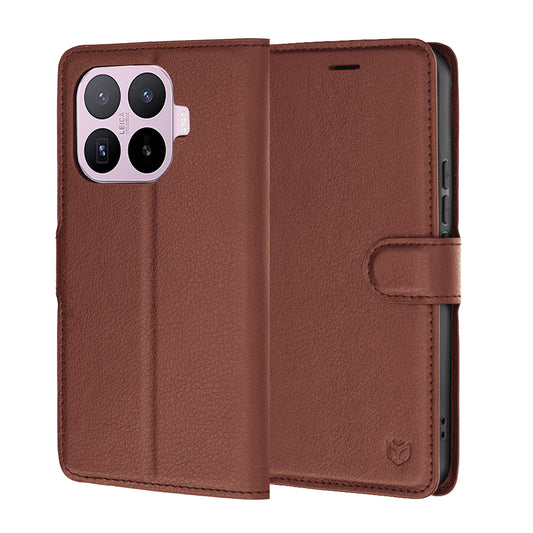 Θήκη για Xiaomi 17T, Techsuit, Δερμάτινο Φύλλο, Καφέ