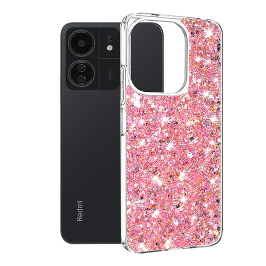 Case for Xiaomi Poco M6 / C65 / Redmi 13C 5G / 13C, Techsuit, Sparkly Glitter, Pink