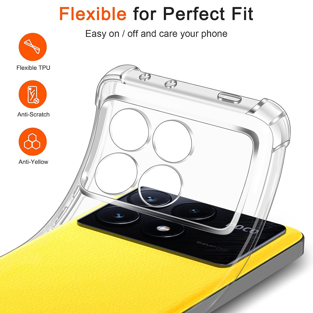 Case for Xiaomi Poco X6 Pro, Techsuit, Shockproof Clear, Transparent