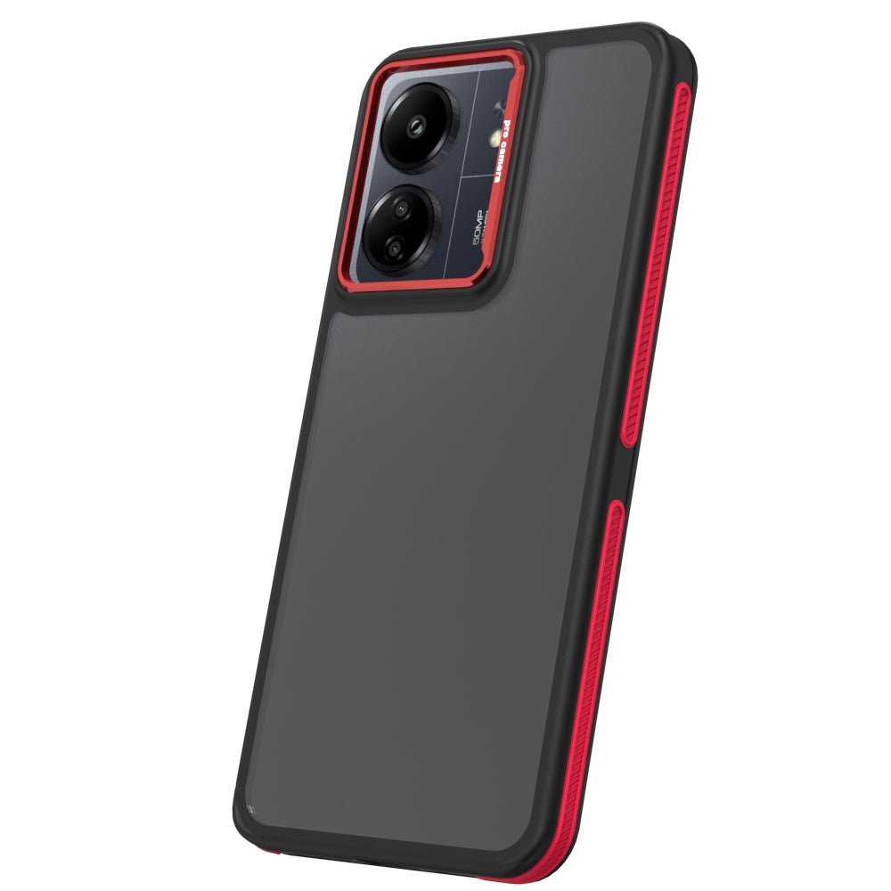 Case for Xiaomi Poco M6 / Redmi 13C 5G, OEM, Crystal Black, Red