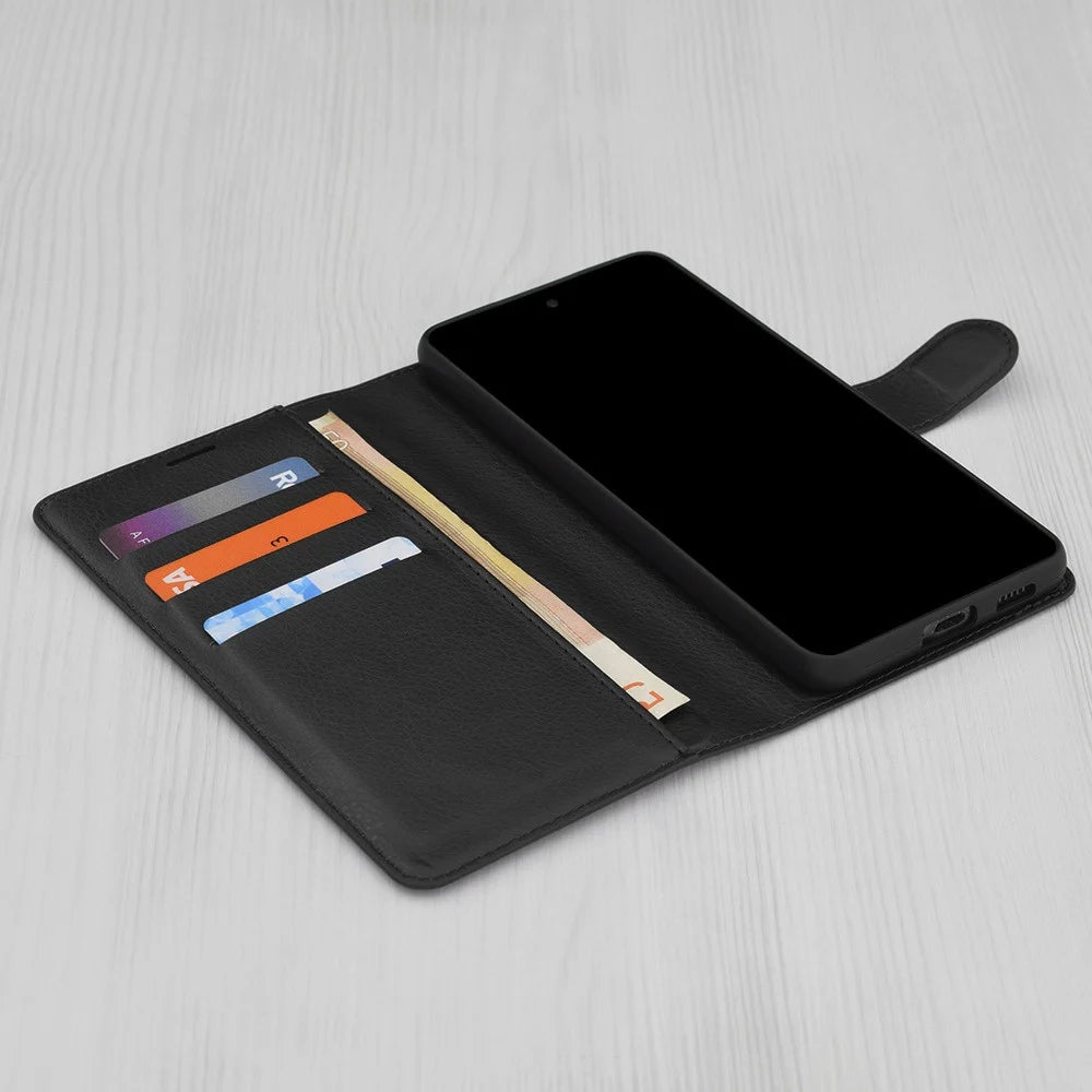 Case for Xiaomi Redmi Note 14 Pro+ 5G / Note 14 Pro 5G / Poco X7, Techsuit, Leather Folio, Black