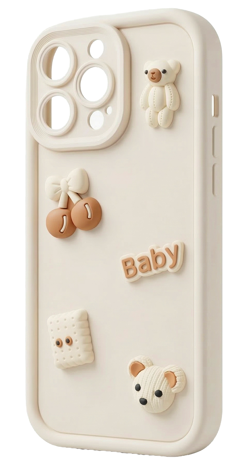 Case for Xiaomi Redmi Note 15 Pro 5G, OEM, Ultra Trendy 3D Bear, Beige