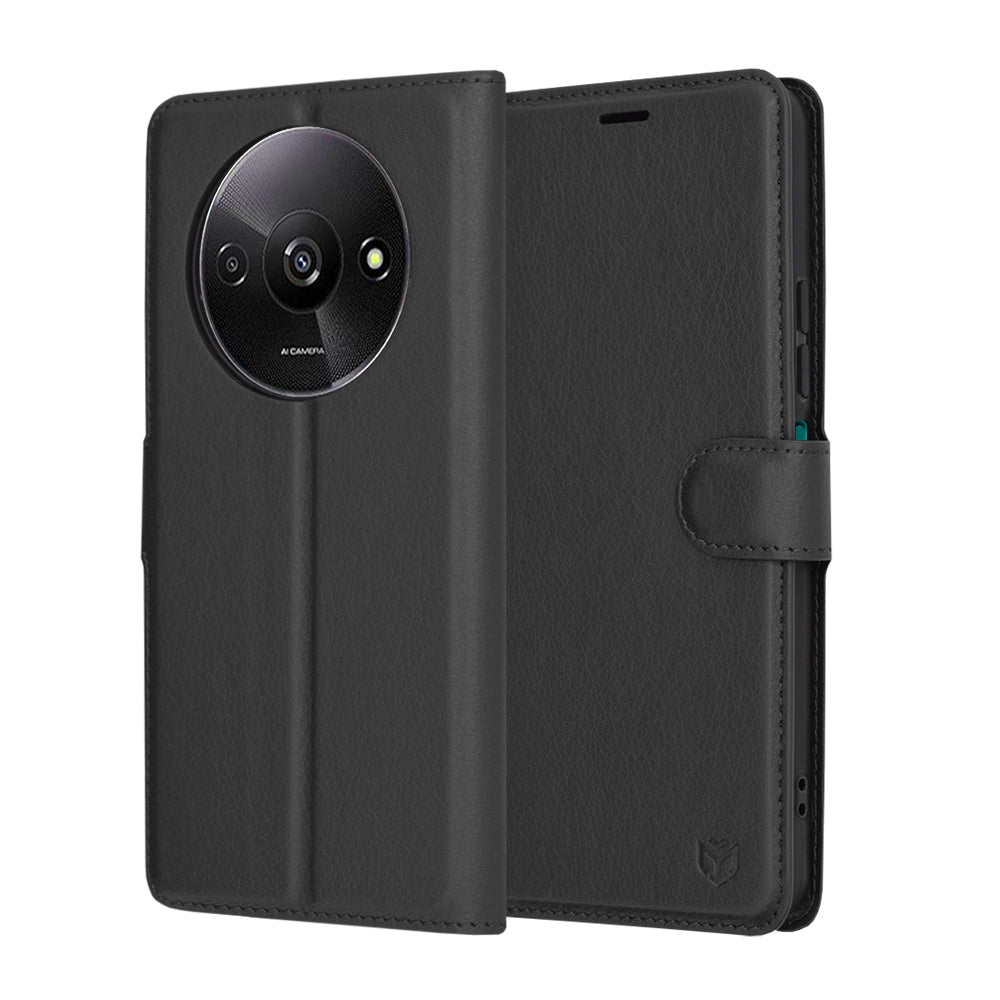 Case for Xiaomi Redmi A3x / A3, Techsuit, Leather Folio, Black