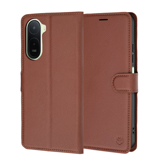 Θήκη για Xiaomi Redmi A7 Pro 4G, Techsuit, Δερμάτινο Φύλλο, Καφέ