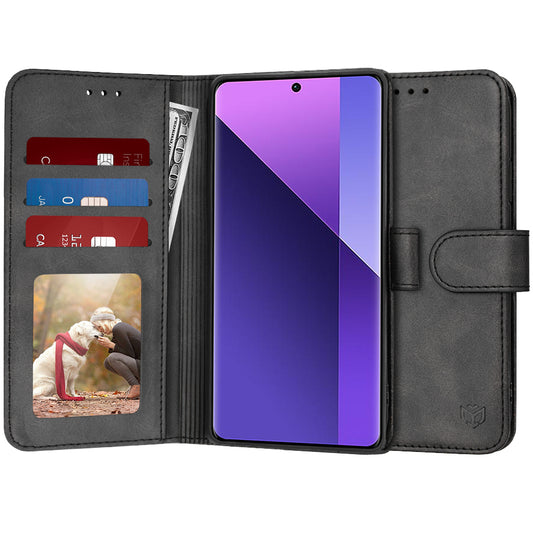 Case for Xiaomi Redmi Note 13 Pro+, Techsuit, Diary Book, Black