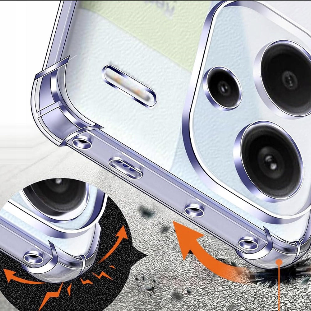 Case for Xiaomi Redmi Note 13 Pro+, Techsuit, Shockproof Clear, Transparent