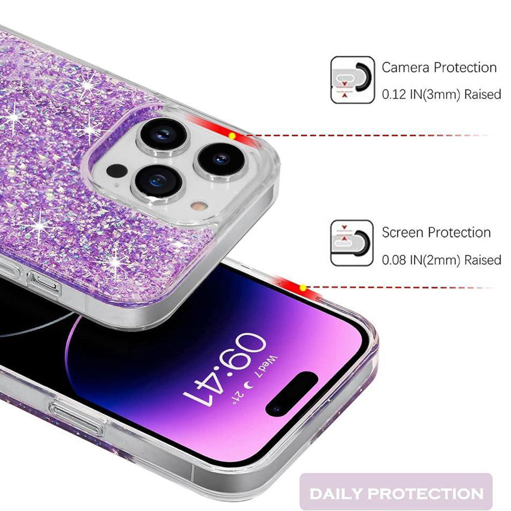 Case for Xiaomi Redmi Note 13 Pro+, Techsuit, Sparkly Glitter, Purple