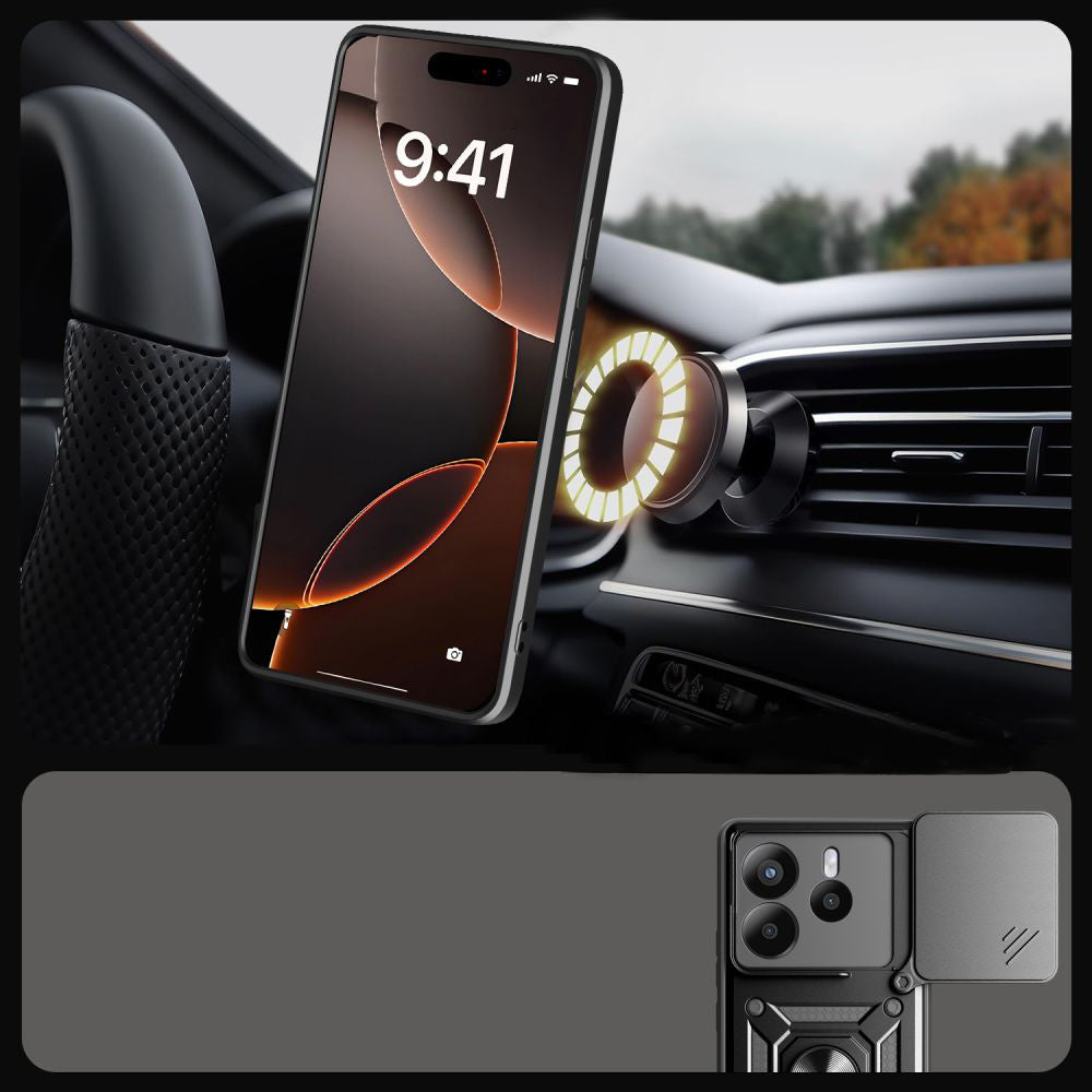 Case for Xiaomi Redmi Note 14 4G (Standard), Techsuit, CamShield, Black