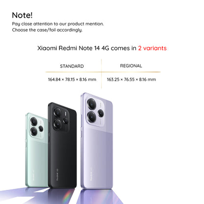 Case for Xiaomi Redmi Note 14 4G (Standard), Techsuit, Clear, Transparent