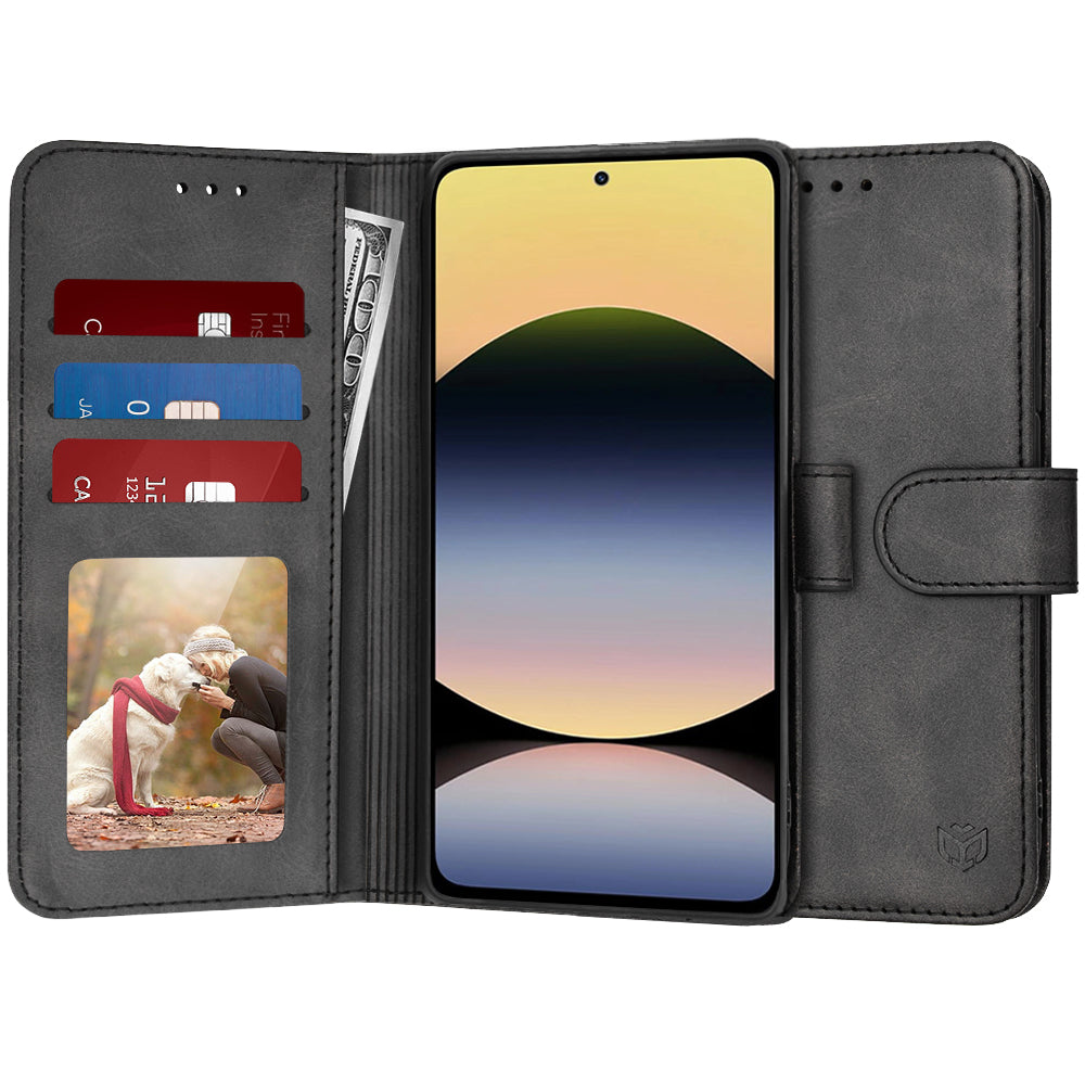 Case for Xiaomi Redmi Note 14 5G, Techsuit, Diary Book, Black