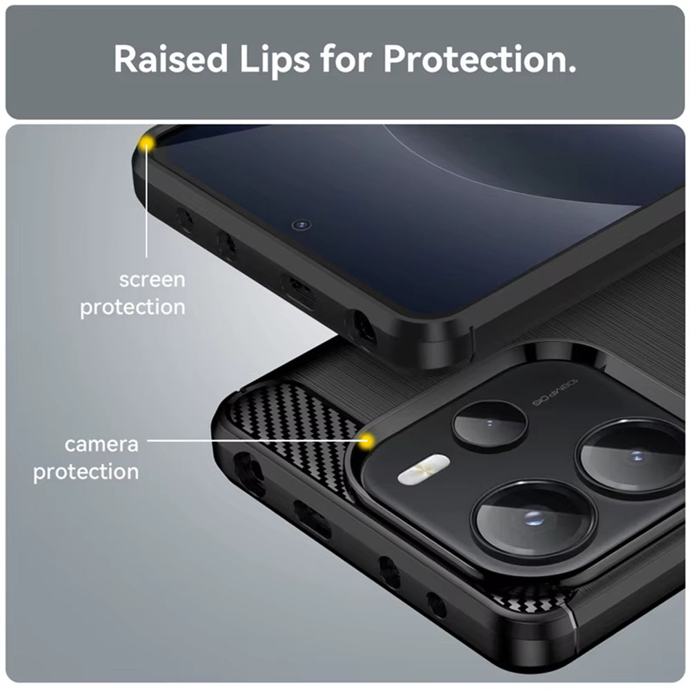 Θήκη για Xiaomi Redmi Note 14S, Techsuit, Άνθρακας, Μαύρο