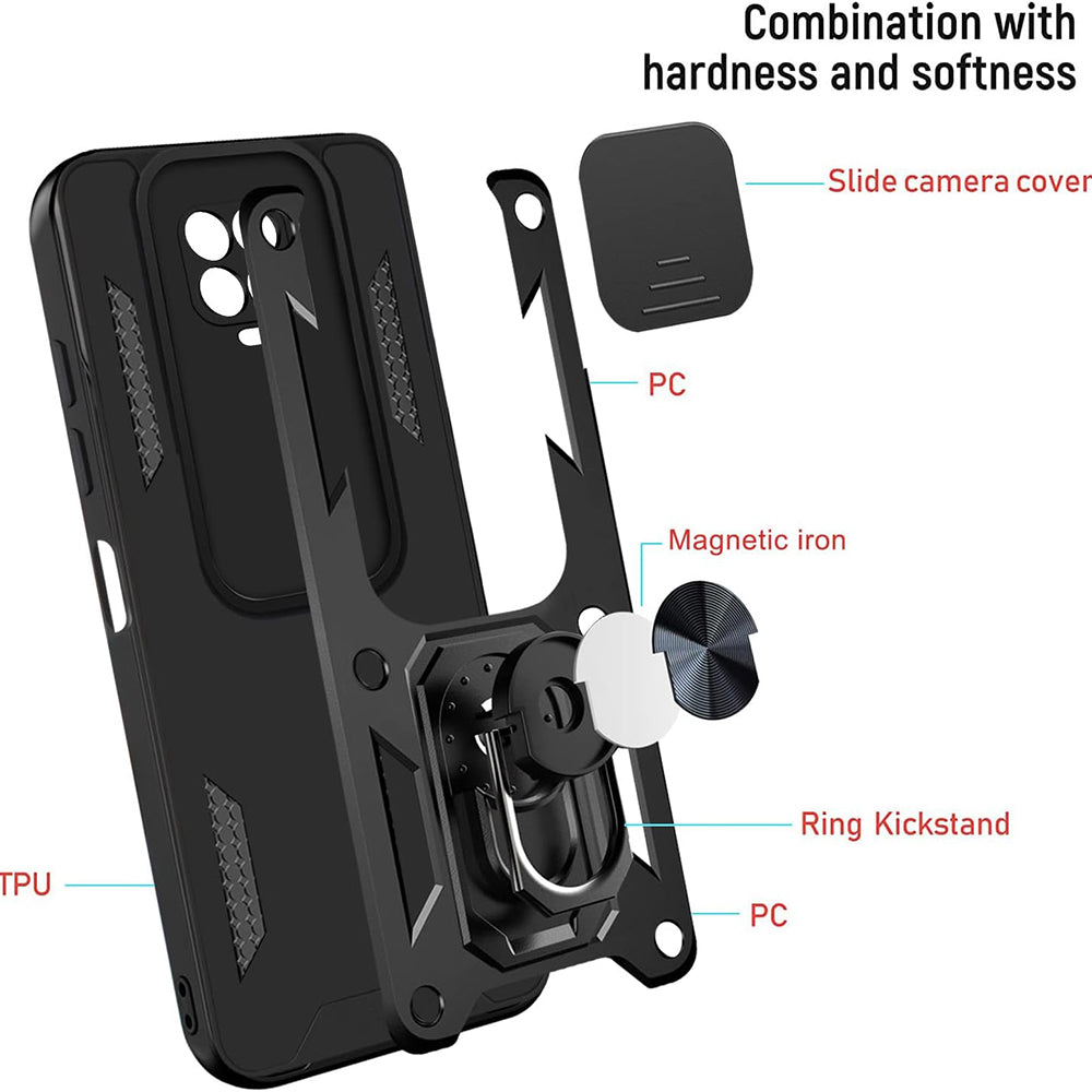 Θήκη για Xiaomi Redmi Note 9S / Note 9 Pro / Note 9 Pro Max, Techsuit, CamShield, Μαύρο