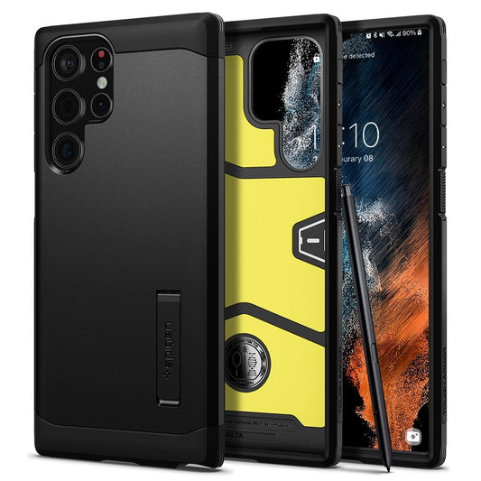 Θήκη για Samsung Galaxy S22 Ultra 5G S908, Spigen, Tough Armor, Μαύρη ACS03923