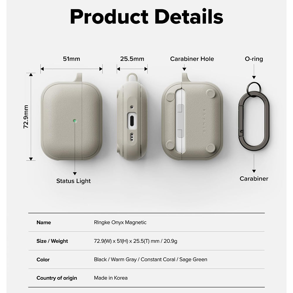 Ringke Onyx Magnetic Case for Apple AirPods Pro 3, Gray