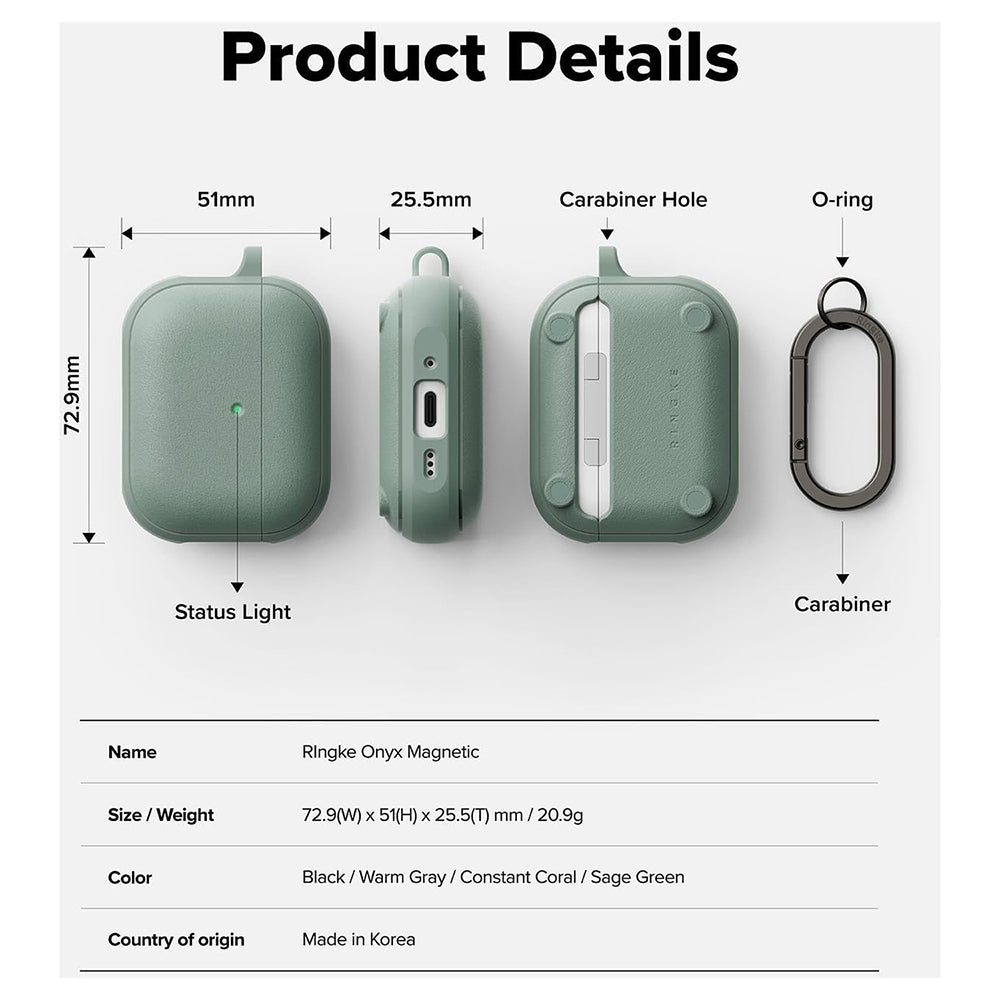 Ringke Onyx Magnetic Case for Apple AirPods Pro 3, Green