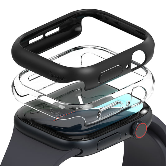 Θήκη Ringke Slim για Apple Watch Series 10 / 11 46mm, Σετ 2 τεμαχίων, Μαύρο Ματ / Διαφανές