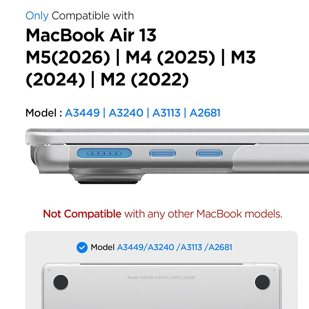 Θήκη Spigen Airskin για Apple MacBook Air 13 ιντσών (2026) / (2025) / (2024) / (2022), Διαφανής Ματ ACS11530