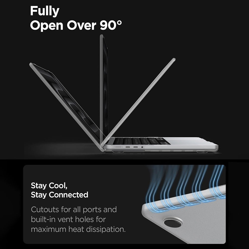 Spigen Airskin Case for Apple MacBook Pro 16inch (2026) / (2024) / (2023) / (2021), Satin Transparent ACS11526