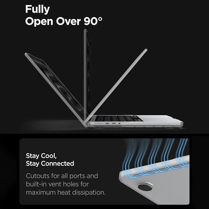Spigen Airskin Case for Apple MacBook Pro 16inch (2026) / (2024) / (2023) / (2021), Satin Transparent ACS11526