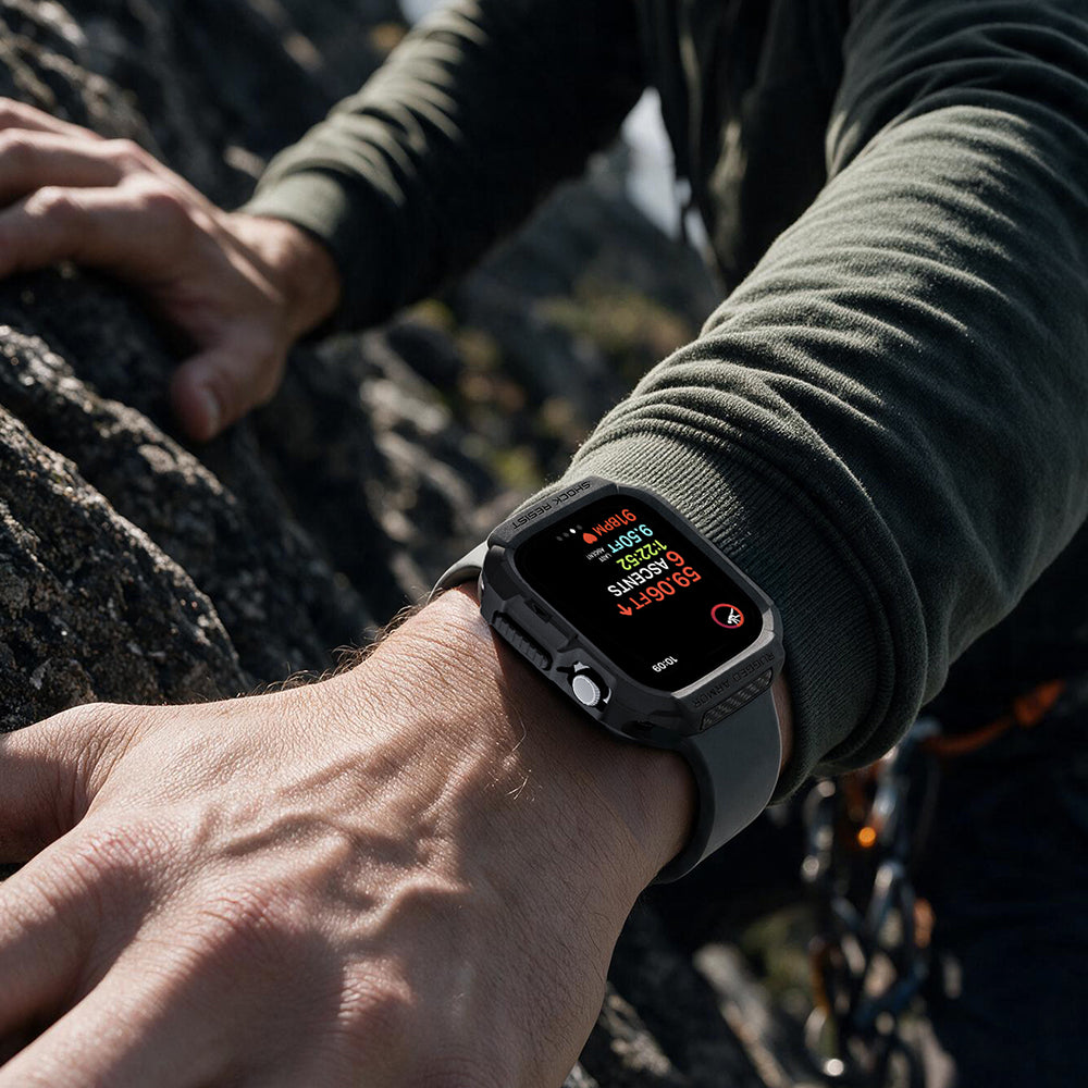 Spigen Rugged Armor Case for Apple Watch Series 12 46mm, Matte Black ACS11886