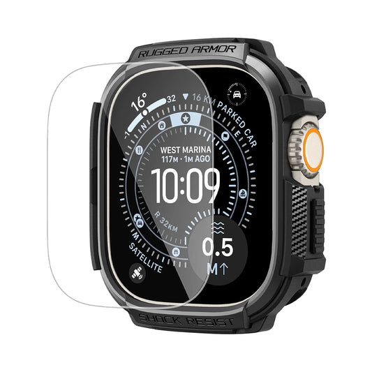 Θήκη Spigen Rugged Armor με Προστατευτικό Οθόνης για Apple Watch Ultra Series, Μαύρη ACS11414
