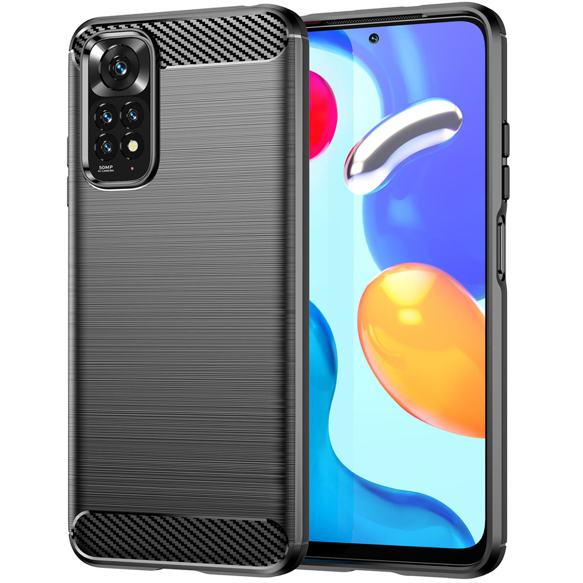 Θήκη για Xiaomi Redmi Note 11S / Note 11, Carbon, Μαύρο