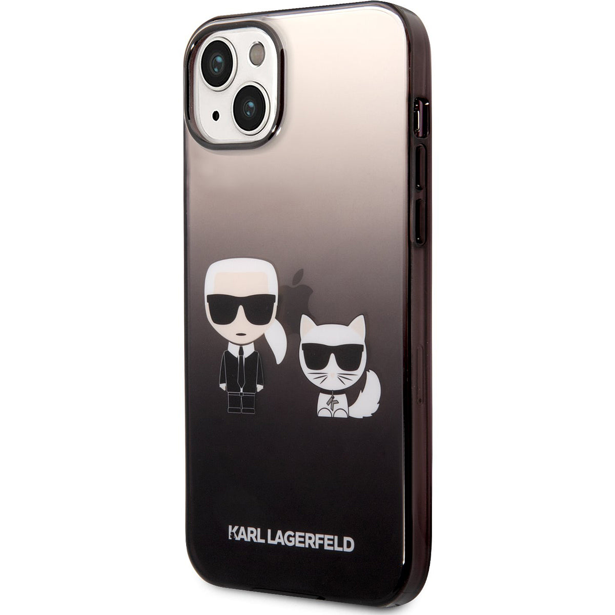 Case for Apple iPhone 14 Plus, Karl Lagerfeld, Gradient Karl & Choupette, Black