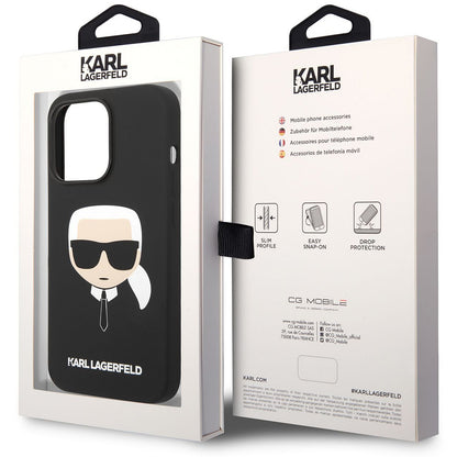 Θήκη MagSafe για Apple iPhone 14 Pro, Karl Lagerfeld, Silicone Karl Head, Μαύρη