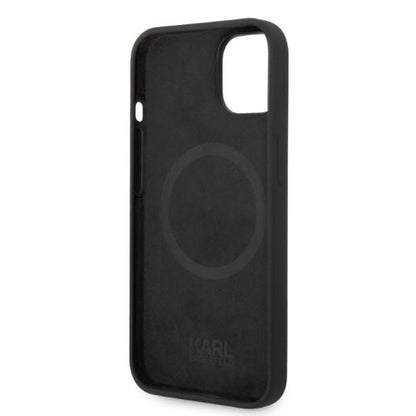 MagSafe Case for Apple iPhone 14 Plus, Karl Lagerfeld, Karl & Choupette Silicone, Black