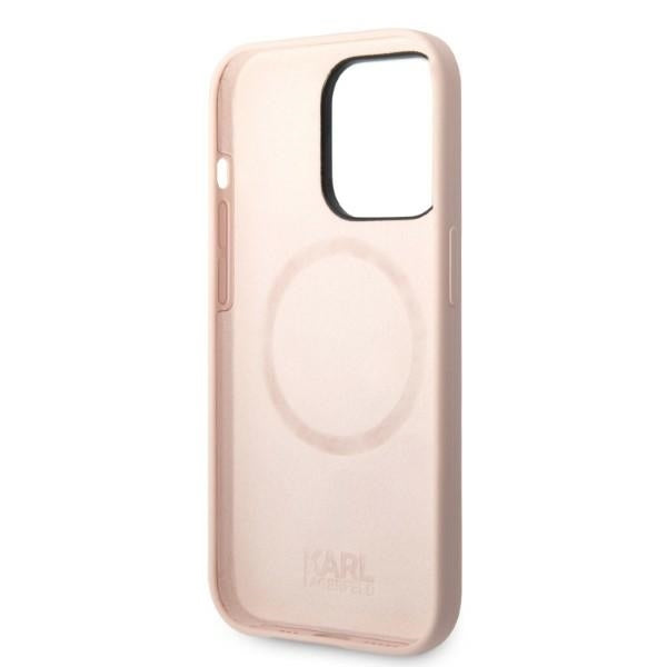 MagSafe Case for Apple iPhone 14 Pro, Karl Lagerfeld, Silicone Body Karl & Choupette, Pink