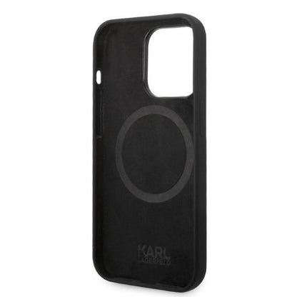 Θήκη MagSafe για Apple iPhone 14 Pro, Karl Lagerfeld, Silicone Karl Head, Μαύρη