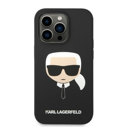 Θήκη MagSafe για Apple iPhone 14 Pro, Karl Lagerfeld, Silicone Karl Head, Μαύρη