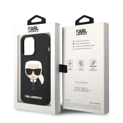 Θήκη MagSafe για Apple iPhone 14 Pro, Karl Lagerfeld, Silicone Karl Head, Μαύρη