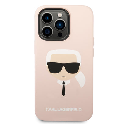 MagSafe Case for Apple iPhone 14 Pro, Karl Lagerfeld, Silicone Karl Head, Pink