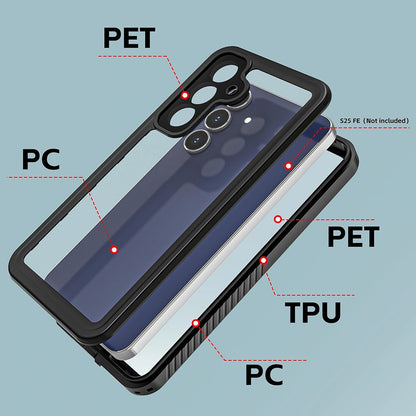 Θήκη Waterproof για Samsung Galaxy S25 FE, ShellBox, Μαύρη