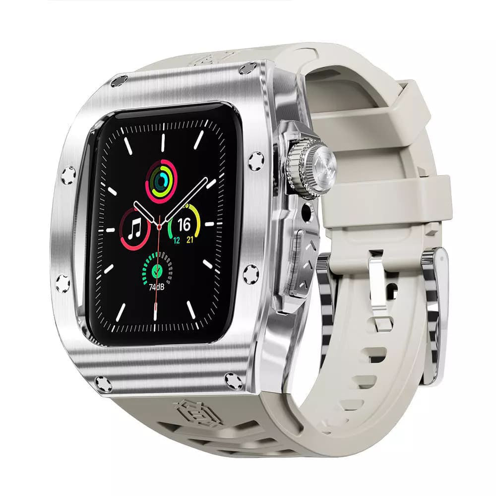 Θήκη Waterproof ShellBox για Apple Watch 45mm Series, Ασημί