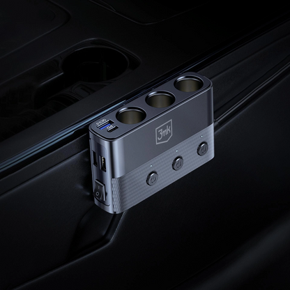 Φορτιστής Αυτοκινήτου 3MK Power Splitter, 120W, 3A, 3 x USB-A - 1 x USB-C - 3 x Επέκταση Αναπτήρα, Μαύρο